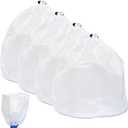 4Pcs Pool Vacuum Replacement Mesh Bags, 11.8 x 15.7 Inch Large Capacity Fine Mesh with Round Bottom Design & Locking Cord, Reusable Washable Pool Leaf Vacuum Net Bags for Pools, Ponds, Aquariums