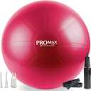 SmarterLife PRO MAX Exercise Ball Yoga, Stability & Balance Trainer for Core Workouts, Fitness, Physical Therapy, Pregnancy & Office Chair Support Anti-Slip, Anti-Burst, 55 cm