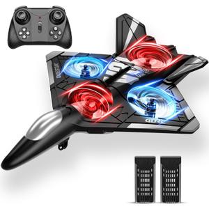 4DRC V31 Foam RC Planes Remote Control Airplanes for Kids Adults 4-7 8-16, Remote Control Planes Fighter Jet with Light, 360 Flip Fighter Jet Toy, Gravity Sensing, Stunt Roll, Gifts for Kids Boys