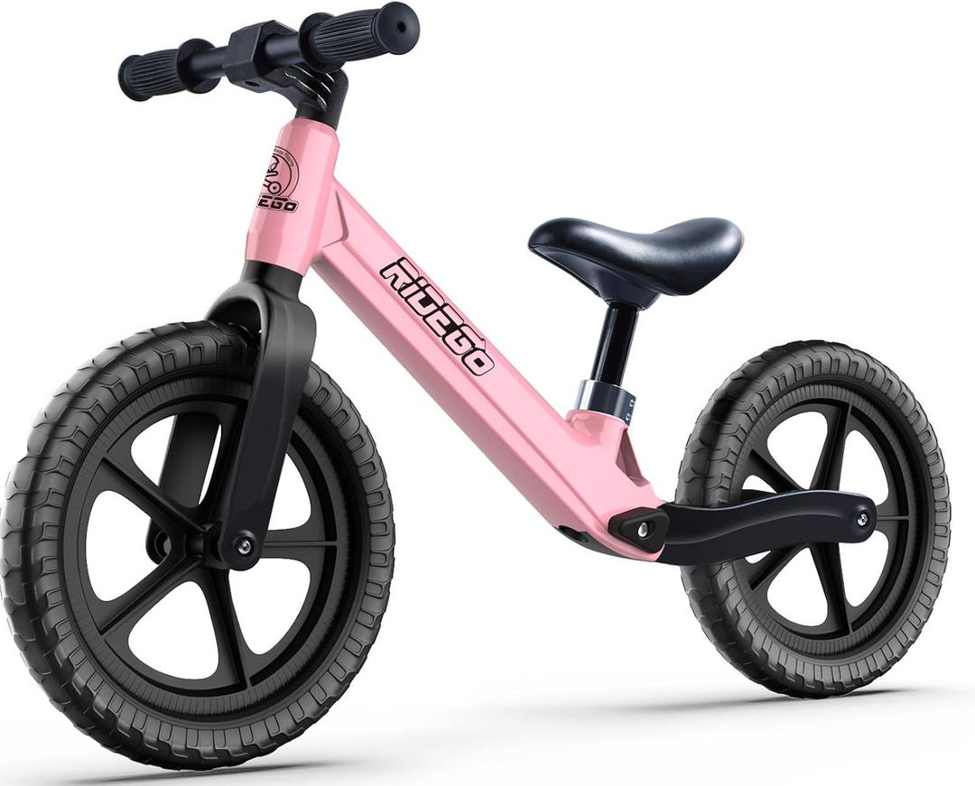 Ridego 12 Inch Balance Bike for Kids 24 Year Old,Lightweight Kids Bike with Adjustable Seat, Push Bicycle with Air Rubber Tires，Rideon Toys Birthday Gift