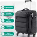 BAGSMART Underseat Carry on Luggage with Wheels, Soft Small Travel Luggage with PVC Wet/Dry Pockets, Lightweight Soft Personal Item Suitcase for Short Trip, Black, 16-inch