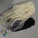 24 Inch Clip in Dreadlock Hair Extensions 10Clips 40 Strands Synthetic Handmade Soft Clip In Dreads Extensions for Women,Gray/White