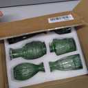 SUPMIND Glass Bud Vase Set, 6pcs Small Green Flower Vases for Table Centerpieces in Bulk, Mini Vintage Vase for Wedding, Home, Table Decoration