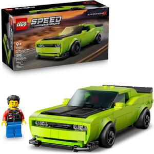 LEGO Speed Champions Dodge Challenger SRT Hellcat Sports Car Toy - Building Set for Learning, Play and Display - Kids Toy for Boys and Girls, Ages 9+ - Birthday Gift Idea for Race Car Fans - 77237