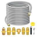 48 FT Propane Hose Extension-High Pressure Braided Gas Line Hose Propane Conversion Kit for BBQ Grill, Fire Pit, Heater (48FT)