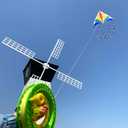 2 x Large Rainbow Delta Kite for Kids & Adults,Single Line Beach Kite for Kids Ages 4-8 & 8-12,Easy to Fly for Toddlers and Beginners