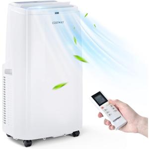 Portable Air Conditioner 9000 BTU, 3 in 1 Air Cooler with Fan & Dehumidifier, Quiet AC Unit Cools Rooms up to 350 sq.ft, Sleep Mode, 3 Fan Speeds, 24H Timer, Digital Display & Remote Control (9000BTU)