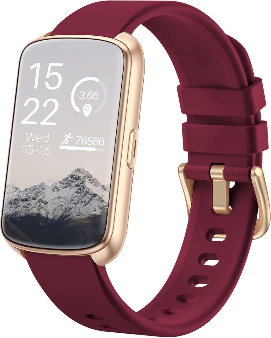 Fitness Tracker, Smart Watch for Women Men with 24/7 Heart Rate/Blood Pressure/Blood Oxygen Monitor,Sleep Tracker,Step & Calorie Counter, IP68 Waterproof Fitness Watches Compatible with Android&iPhone (Bordeaux)