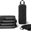 Amazon Essentials 6-Pack Ultralight Compression Packing Cubes Organizer, Black