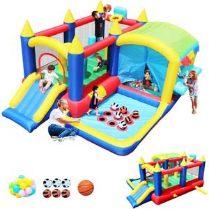 Inflatable Bounce House for Kids, 161"L x 126"W x 73"H