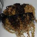 REYNA Short Afro Kinky Curly Bundles 8 Inches 3 Bundles Synthetic Hair Weave Extensions for Black Women Ombre Golden Curly Bundles(8 8 8 Inch T1/27#)