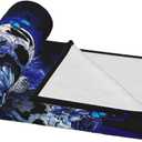 Blue Flower Butterfly Sugar Skull Fleece Throw Blanket  Soft Warm Lightweight Blanket for Women & Men Boys Girls Pets Cozy Couch, Bed, Travel, Airplane, Car Blanket Gift 50"x40"