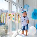 2 x Wildflower High Chair Banner - Floral "Wild One" First Birthday Decor for Girls, Spring Theme Highchair Garland, 1st Birthday Party Decoration, Baby Shower Photo Backdrop (Light Pink)