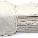 PPE Shop Towels, Natural Wiping Cleaning Rags 100pcs, 14"x14" 100% Cotton Towels Commercial/Industrial (White (24pcs))