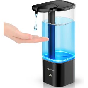 Secura 18.6 oz. Automatic Soap Dispenser, Touchless Liquid Soap Dispenser with SoapGlow Timer, 3 Gear Infrared Distance Sensing Volume Setting Perfect for Kitchen or Bathroom