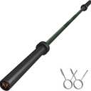 7FT Olympic Barbell Bar with Weight Plate Set Combo, Solid Olympic Bar with Bearings, 700Lbs Capacity Weight Bar for Home Gym Strength Training, Weightlifting, Powerlifting, Fit for 2" Olympic Plates (Green)