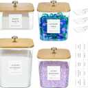 4 Pack Laundry Pod Containers and Dryer Sheet Holder for Laundry Room Organization Acrylic Jars with Lids and Labels for Laundry Detergent Laundry Pods Dry Sheet Organizing (2+1+1 Pack)