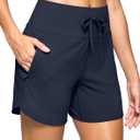 G Gradual Women's Athletic Shorts 5" Running Shorts for Women with 2 Zipper Pockets Quick Dry Lightweight Hiking Shorts (Black, XXXL)