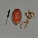 Cute Bling Key Fob Cover for Nissan 4 Buttons, Diamond Cut TPU Case with Keychain, Protective Shell for Murano Sentra Altima Rogue Kicks Armada Pathfinder Smart Key,Purple