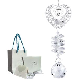 Retirement Gifts for Women, Happy Retirement Gifts for Coworker, Boss, Friends, Window Suncatcher with Gift Box, Gift Bag and Blank Card, Silver Color Retirement Gifts for Women, Happy Retirement Gifts for Coworker, Boss, Friends, Window Suncatcher with Gift Box, Gift Bag and Blank Card, Silver Color