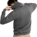 Hanes EcoSmart Hoodie, Midweight Fleece, Pullover Hooded Sweatshirt for Men (Gray, M)