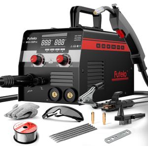 150A MIG Welder, 3 in 1 Flux Core/Lift TIG/Stick Welding Machine 110V, Portable IGBT Inverter Gasless Welder with Synergy & Large LED Display for Metal Repair