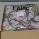 Fnize Faux Orchid Stems Artificial Flowers Phalaenopsis 38 Inch 2pcs Real Touch Latex 9 Large Petals Purple Pattern