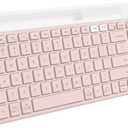 Logitech K585 Multi-Device Slim Wireless Keyboard, Built-in Cradle for Device; for Laptop, Tablet, Desktop, Smartphone, Win/Mac, Bluetooth/Receiver, Compact, Easy Switch, 24 Month Battery - Rose