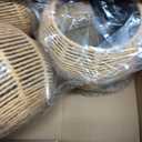 3 Pack Wicker Pendant Light Natural Woven Pendant Light Boho Chandelier Light Fixture Dome Rustic Farmhouse Pendant Lights Rattan Light Fixture for Dining Room Kitchen Island (Bulb Incl.), 8.7 inches x 6.3 inches