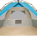 G4Free Deluxe XL Pop Up Beach Tent, 3-4 Persons Easy Setup Sun Shelter Canopy with UPF 50+ UV Protection Extral Wide 70.9 in, 82.7 x 70.9 x 55.1 inch