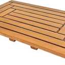 Asta SpaTeak Select Preston Bathroom Floor Mat, Solid Teak Shower, Spa, Door Mat, Indoor Outdoor Floor Mat (24"x16"), RS-23