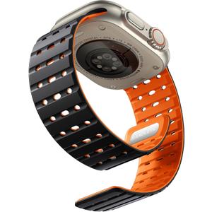 Bandletic Magnetic Watchband Compatible with Apple Watch Ultra Band Men Women, Silicone Sport Replacement Strap for iWatch 49mm(Ultra 3/2/1),46mm(11/10),45mm(9/8/7),44mm(SE3/SE2/SE/6/5/4),42mm(3/2/1)