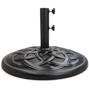 T&Jero 42 lb Round Heavy Duty Patio Market Table Umbrella Base Stand Weight for Outdoor, Black