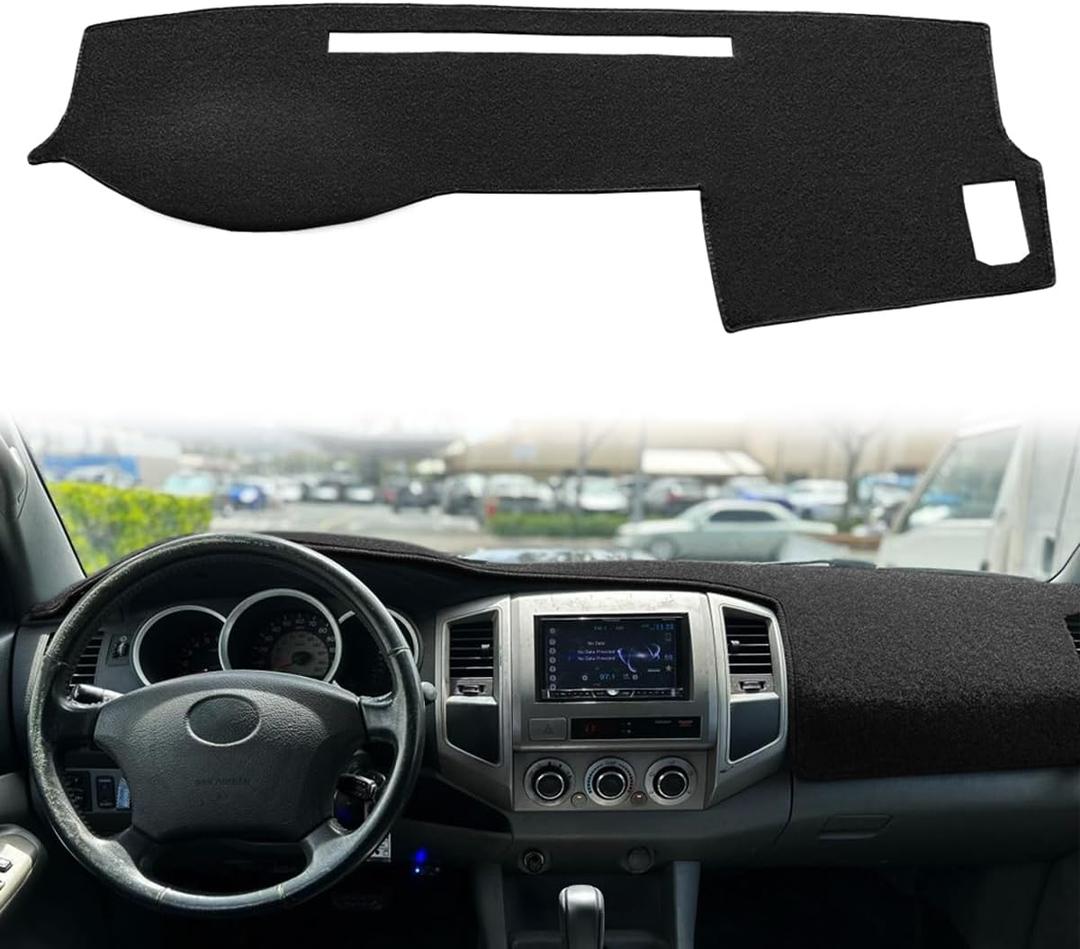 Dash Cover Mat Custom Fit for Toyota Tacoma 2005-2015, Dashboard Cover Pad Carpet Protector (Black) F97