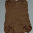 BRABIC Bodysuit Shapewear for Women Tummy Control Panties Seamless Sleeveless Tops V-Neck Camisole Jumpsuit(Coffee Brief, Medium/Large)