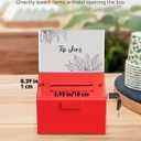 Uniclife Acrylic Donation Box with Lock and Sign Holder Red Ballot Box with Slot Plastic Suggestion Boxes Tip Jar Cash Storage Container Drop Chest for Fundraising Voting Raffle, 6.2" x 5" x 4"