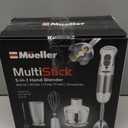 Mueller Multistick 800W 5-in-1 Immersion Blender Handheld, 12 Speed Hand Mixer - Turbo Boost, Heaviest Duty Copper Motor, Titanium Blades Blenders for Kitchen, Milk Frother Wand, Whisk, White