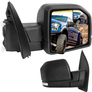 Right Passenger Side Mirror, For Ford F150 Side Mirror Replacement 2015-2020, For Ford F150 Side View Mirror, w/Temperature Sensor, Heated, Turn Signal Light, 8 Pins FO1321556