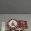 UAREHIBY 175 PCS Christmas Plates and Napkins Party Set, Christmas Paper Plates Disposable Serve 25 Guests, Xmas Plate Dinnerware, Xmas Dessert Plate Cups Napkins Knives Forks Spoons