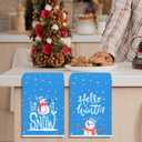 RZQIJ Lets Snow Winter Wonderland Towels Dish Towels Dishcloth, Snowman Winter Christmas Holiday Decor for Kitchen Bathroom Home, 16 x 24 Farmhouse Decoration Hand Towels Set of 2. (030)