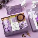 8 Pcs Christmas Pastor's Wife Appreciation Gifts Box with Glass Cup Candle Bracelet Hair Scrunchy Card Christian Religious Inspirational Thank You Gifts for Pastors Bishop Wife Women(Purple)