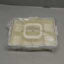 Snackle Box Container, Dishwasher Safety - Divided Serving Tray with Lid and Handle, Charcuterie Board for Portable Snack Platters - Clear Organizer for Fruits Snacks,Perfect for Road Travel, Cream 1 Pack (8-Compartments)