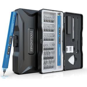 Electric Screwdriver Sets, 55 in 1 Mini Electric Screwdriver Rechargeable, Precision Screwdriver Kits with Magnetic Bits, Small Power Screwdriver Set for Phone, Glasses, Blue