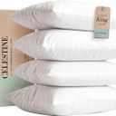 King Size Bed Pillows Set of 4 Soft & Supportive Down Alternative Microfiber Filling, Plush White 36x20 Sleeping Pillows for Side and Back Sleepers, Breathable, Machine Washable