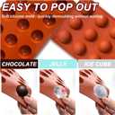 Lerykin Small 15-Cavity Semi Sphere Silicone Molds Non-Stick,2 Packs Half Sphere Silicone Baking Molds for Making Jelly, Chocolates and Cake