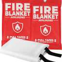Fire Blanket 2 Pack 40"x40" CE Certified Fiberglass, Heat Resistant to 1076F No-Mess Fire Suppression for Kitchen, Grill, Car, Camping & Home Safety