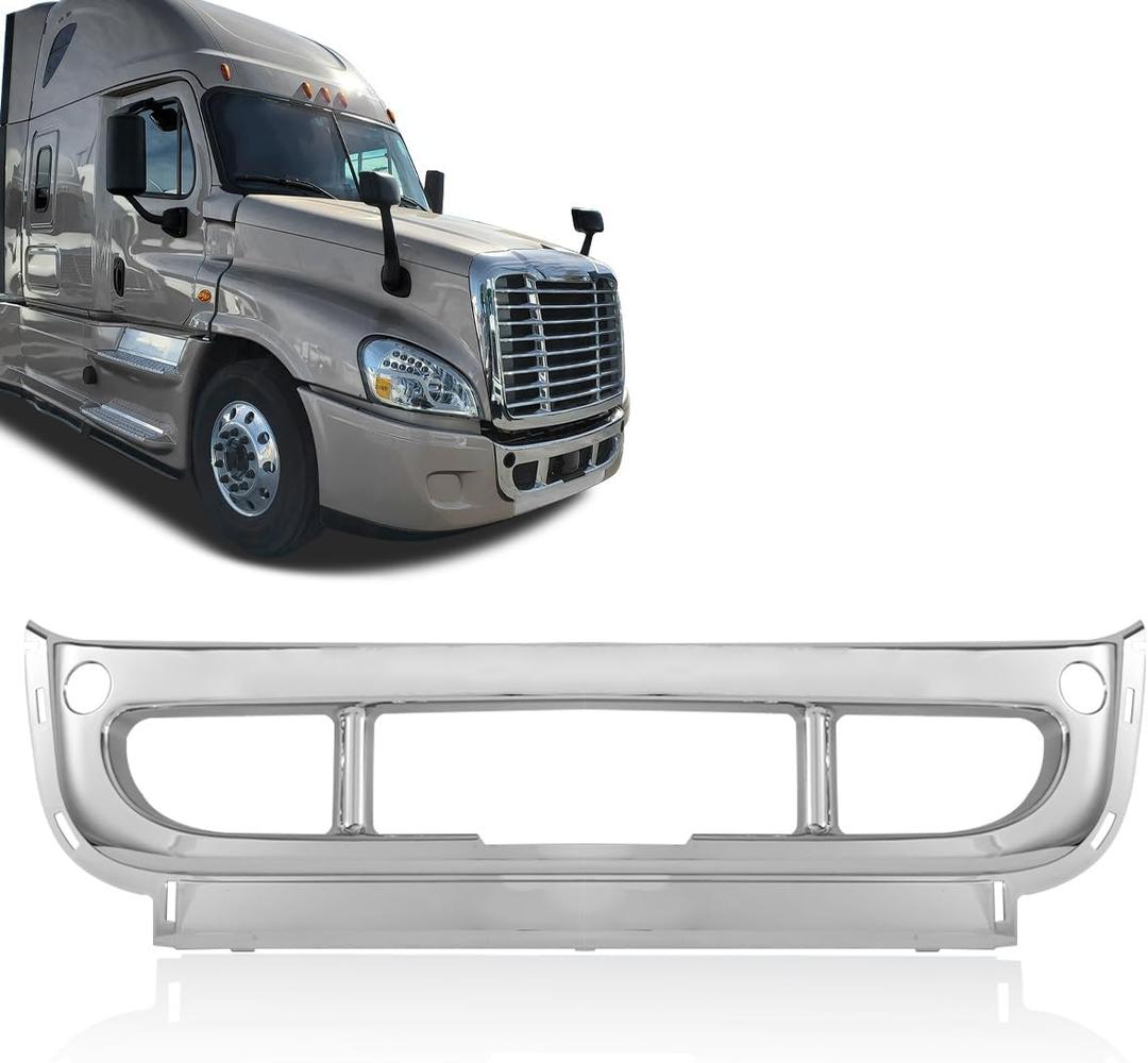 Hight Chrome Front Bumper Center Outer Cover Compatible with 2008-2017 Freightliner Cascadia