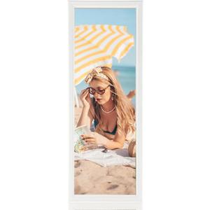 5x15 Wood Frame White, Modern Natural Woodgrain 15x5in Picture Frame, Rustic Wooden 5 x 15 inch Gallery Wall Photo Poster Frame with HD Plexiglass, Horizontal Vertical Wall Mounting Display 1pcs