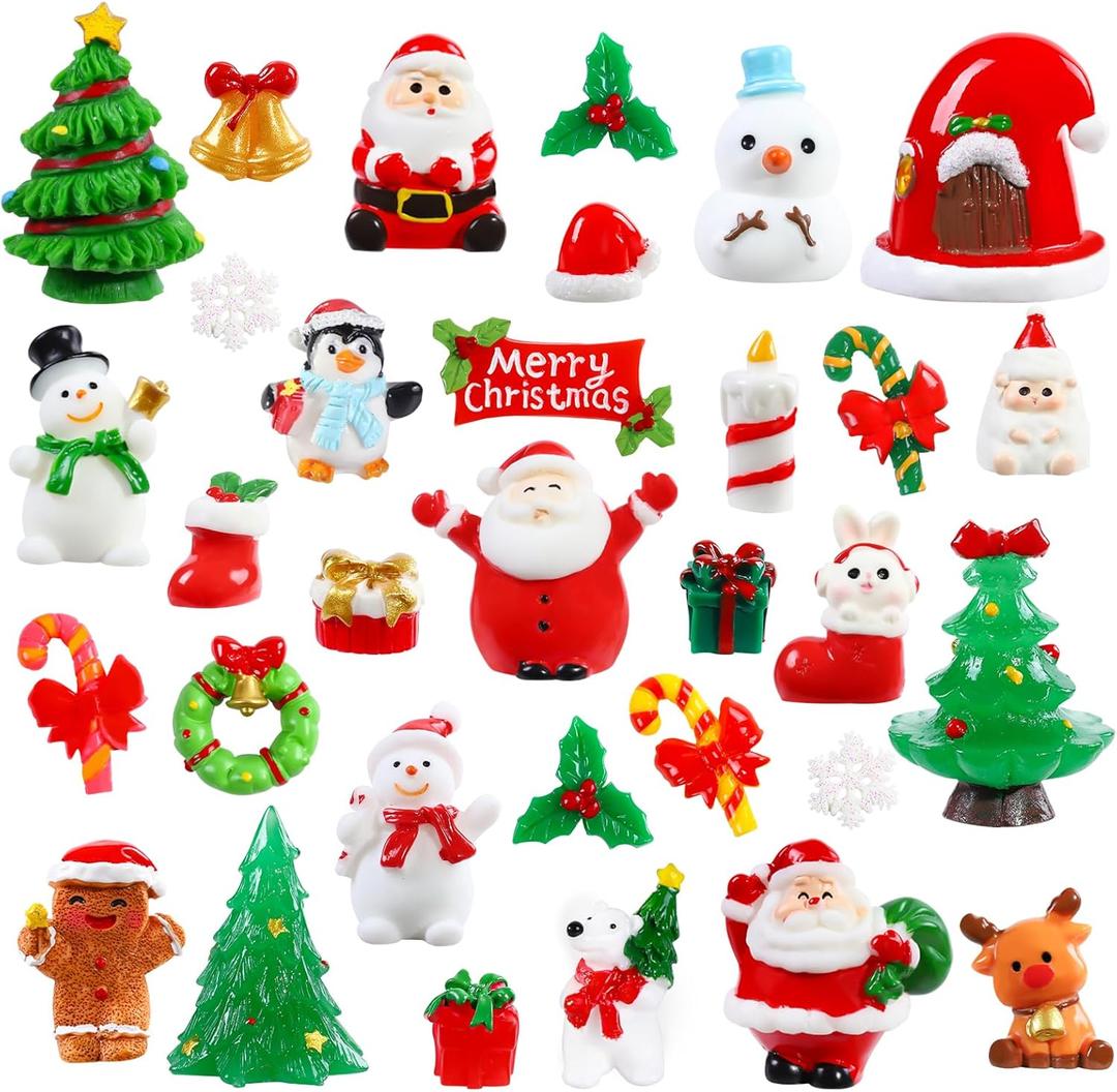DIYDEC 32Pcs Christmas Miniature Figurines, Mini Resin Figurines to Hide Small Resin Santa Claus Snowman Xmas Trees Animals for Xmas Goodie Bag Fillers Winter New Year Holiday Party Favors Decorations DIYDEC 32Pcs Christmas Miniature Figurines, Mini Resin Figurines to Hide Small Resin Santa Claus Snowman Xmas Trees Animals for Xmas Goodie Bag Fillers Winter New Year Holiday Party Favors Decorations