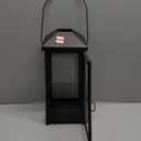 Solar Powered Lantern with LED Candle, Traditional, Black, 11", 62401